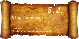 Blay Loretta névjegykártya